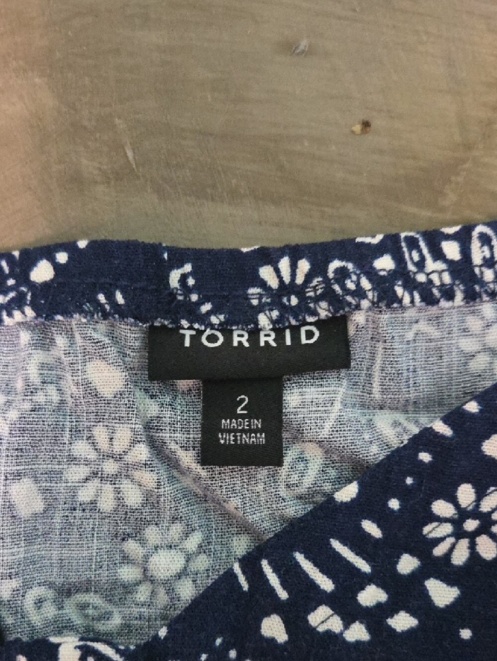 torrid Navy and White Floral Button-Front Sundress - Picture 2 of 5